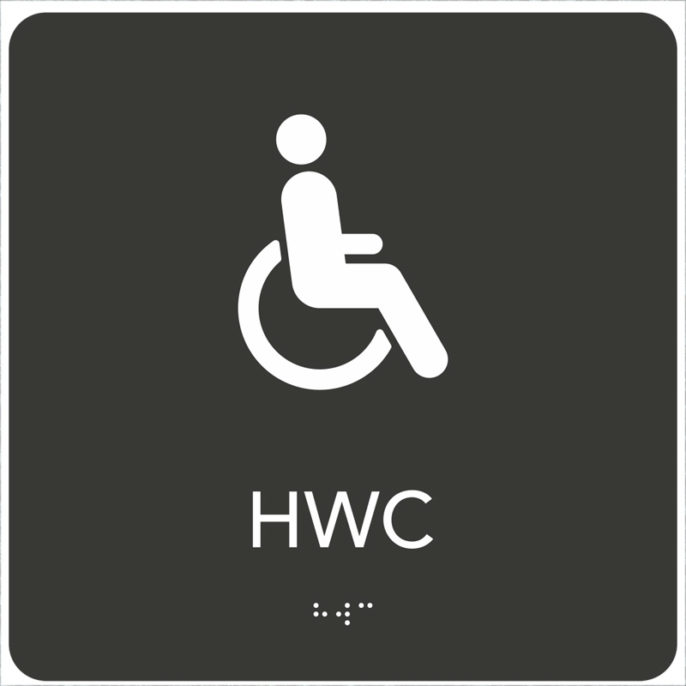 Symbolskylt för HWC.